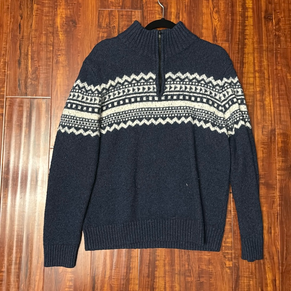 VINTAGE American Eagle Sweater | Blue and White | Large | Used Like New